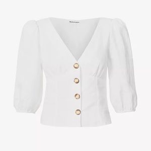 NEW Reformation Anton Linen Top (White)